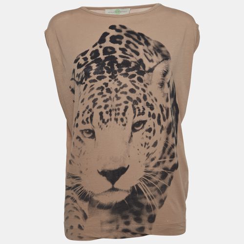 Stella McCartney Light Brown Tiger Print Sleeveless T-Shirt S - Stella McCartney - Modalova