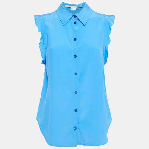 Stella McCartney Blue Ruffle Silk Sleeveless Shirt S - Stella McCartney - Modalova