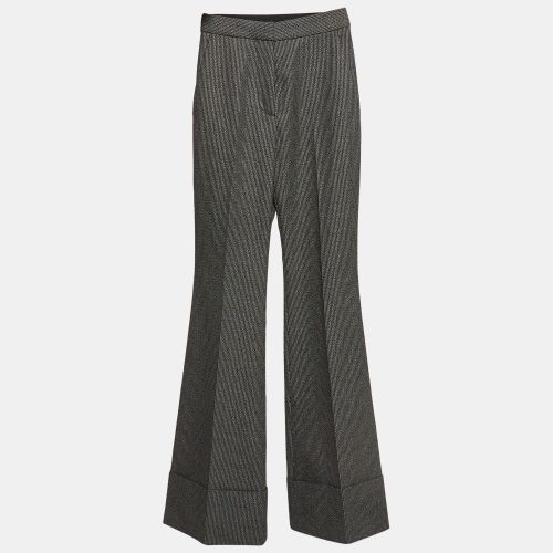 Stella McCartney Monochrome Wool and Cotton Flared Bottom Trousers XXS - Stella McCartney - Modalova