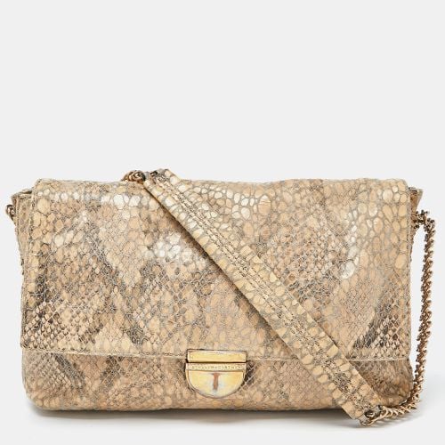 Stella McCartney Beige Python Embossed Leather Falabella Flap Shoulder Bag - Stella McCartney - Modalova