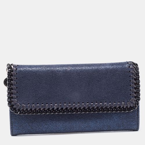 Shimmer Faux Suede Falabella Flap Wallet - Stella McCartney - Modalova