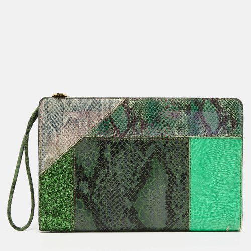 Faux Python Embossed and Glitter Waverly Patchwork Clutch - Stella McCartney - Modalova