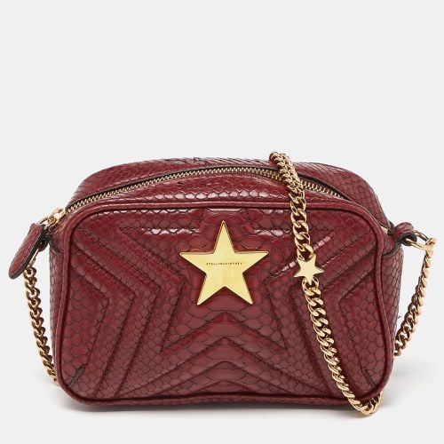 Stella McCartney Burgundy Python Embossed Faux Leather Star Crossbody Bag - Stella McCartney - Modalova