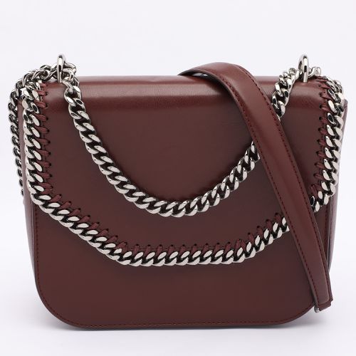 Stella McCartney Burgundy Faux Leather Box Falabella Shoulder Bag - Stella McCartney - Modalova