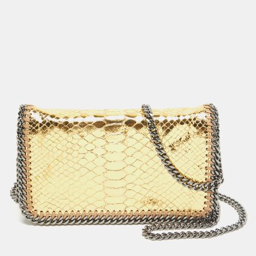 Stella McCartney Gold Faux Snakeskin Leather Falabella Flap Crossbody Bag - Stella McCartney - Modalova