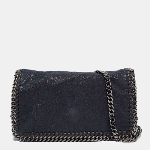 Stella McCartney Navy Blue Faux Suede Falabella Flap Crossbody Bag - Stella McCartney - Modalova