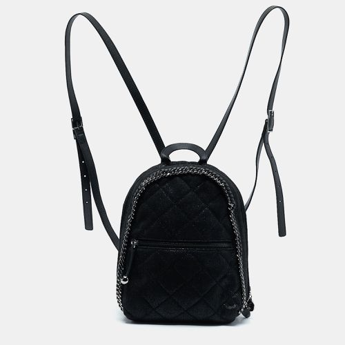 Stella McCartney Black Faux Suede Falabella Backpack - Stella McCartney - Modalova