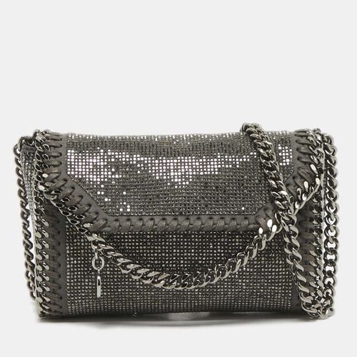 Stella McCartney Grey Faux Suede Micro Falabella Crystals Flap Crossbody Bag - Stella McCartney - Modalova