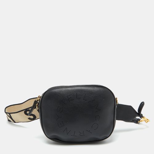 Stella McCartney Black Faux Leather Perforated Logo Belt Bag - Stella McCartney - Modalova