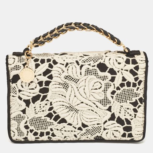 Stella McCartney Black/White Satin Embroidered Top Handle Bag - Stella McCartney - Modalova