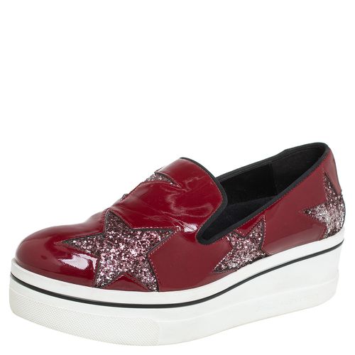 Stella McCartney Red Faux Patent Leather Slip On Platform Sneakers Size 38 - Stella McCartney - Modalova