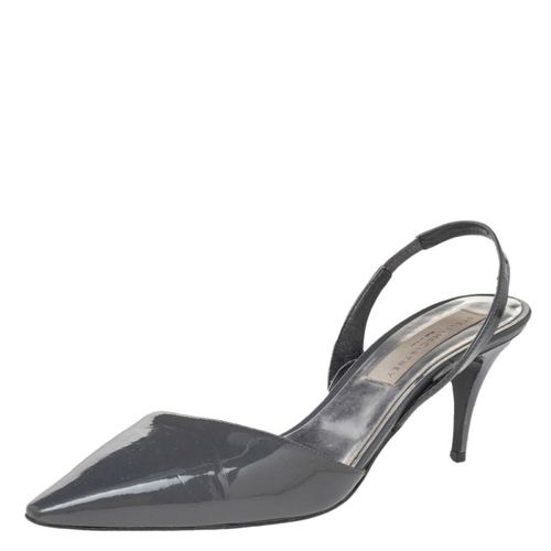 Stella McCartney Dark Grey Faux Patent Leather Slingback Sandals Size 37 - Stella McCartney - Modalova