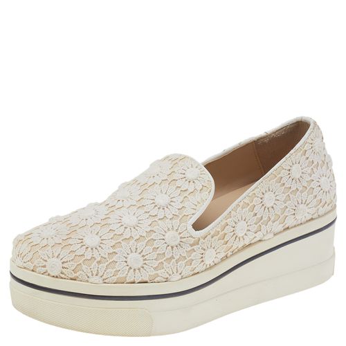 Stella McCartney Cream Floral-lace Slip on Sneakers Size 36 - Stella McCartney - Modalova