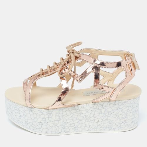 Stella McCartney Metallic Bronze Faux Patent Leather Hackney Platform Sandals Size 36 - Stella McCartney - Modalova