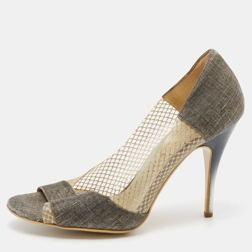 Stella McCartney Grey/Gold Canvas and PVC Peep Toe Pumps Size 36 - Stella McCartney - Modalova