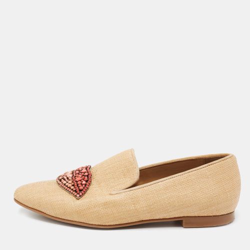 Stella McCartney Brown Woven Raffia Embellishment Tatami Smoking Slippers Size 35 - Stella McCartney - Modalova