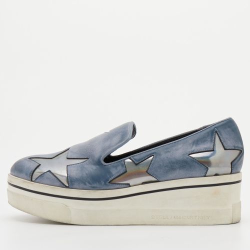 Stella McCartney Blue Two Tone Faux Leather Binx Star Slip On Sneakers Size 37 - Stella McCartney - Modalova