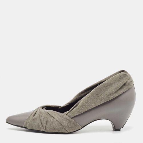 Stella McCartney Grey Faux Leather and Pleated Faux Suede Pumps Size 36 - Stella McCartney - Modalova