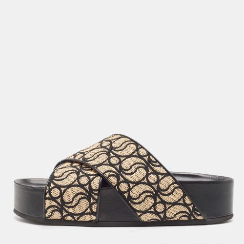 Black Monogram Straw Slide Sandals Size 38 - Stella McCartney - Modalova