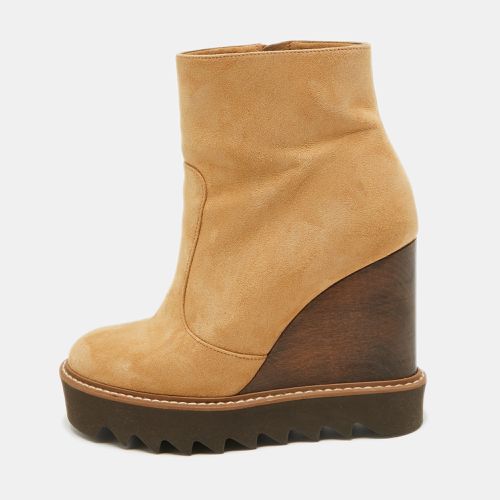 Stella McCartney Brown Suede Leana Wadge Ankle Boots Size 37 - Stella McCartney - Modalova