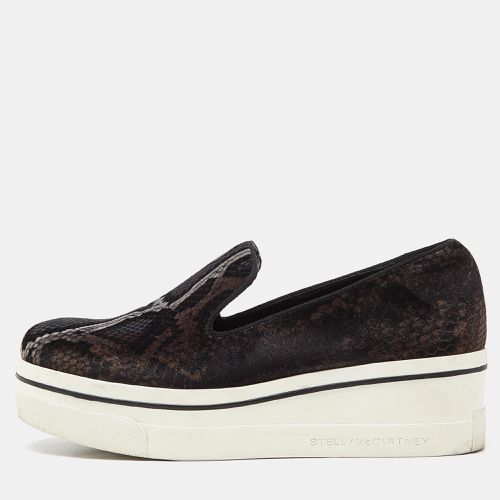 Stella McCartney Brown/Black Velvet Binx Star Platform Slip On Sneakers Size 37 - Stella McCartney - Modalova