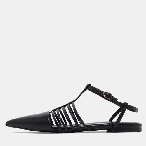 Stella McCartney Black Faux Leather Ankle Strap Ballet Flats Size 37 - Stella McCartney - Modalova