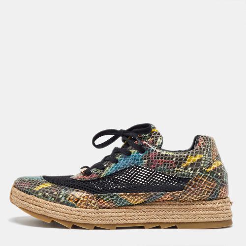 Stella McCartney Multicolor Python Effect Faux Leather and Mesh Espadrille Sneakers Size 41 - Stella McCartney - Modalova