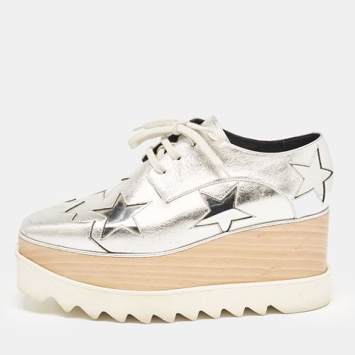 Stella McCartney Silver Faux Leather Elyse Star Platform Derby Sneakers Size 37 - Stella McCartney - Modalova