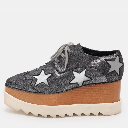 Stella McCartney Metallic Faux Leather and Satin Elyse Star Sneakers Size 38 - Stella McCartney - Modalova