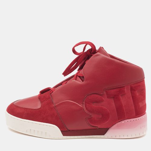 Stella McCartney Burgundy Faux Leather and Faux Suede High Top Sneakers Size 37 - Stella McCartney - Modalova