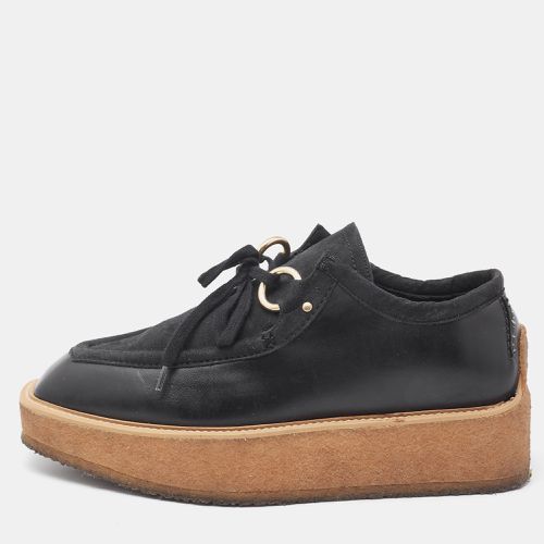 Stella McCartney Black Suede And Faux Leather Lace Up Sneakers Size 36.5 - Stella McCartney - Modalova