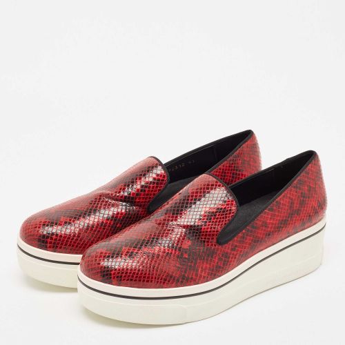 Black Faux Python Leather Creeper Platform Loafers Size 41 - Stella McCartney - Modalova