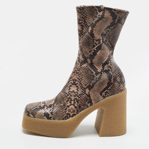 Size 39 Python Embossed Leather Ankle Length Boots - Stella McCartney - Modalova