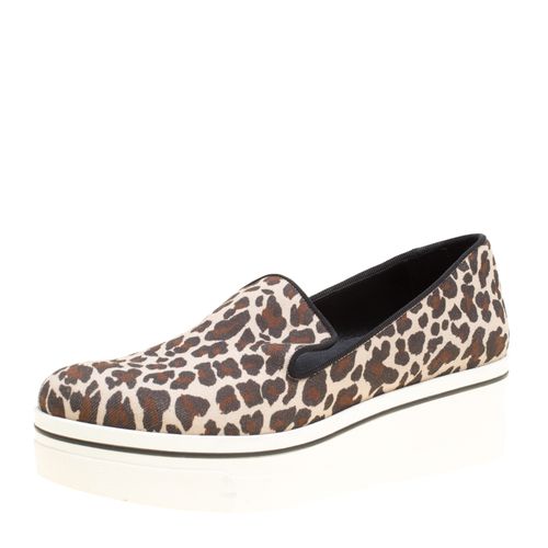 Stella McCartney Multicolor Leopard Print Canvas Platform Slip On Sneakers Size 38 - Stella McCartney - Modalova