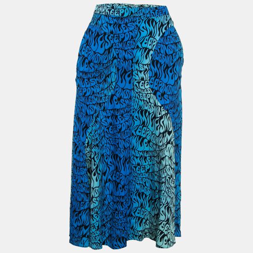 Stella McCartney Blue Printed Crepe de Chine Midi Skirt XS - Stella McCartney - Modalova