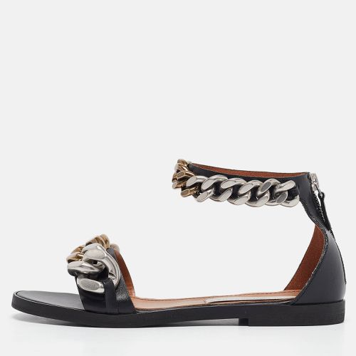 Stella McCartney Black Leather Ankle Strap Flat Sandals Size 36 - Stella McCartney - Modalova