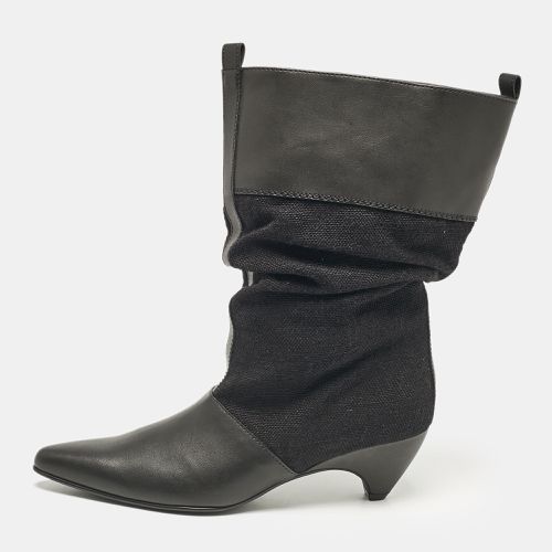 Canvas and Faux Leather Pointed Toe Ankle Length Boots Size 36 - Stella McCartney - Modalova