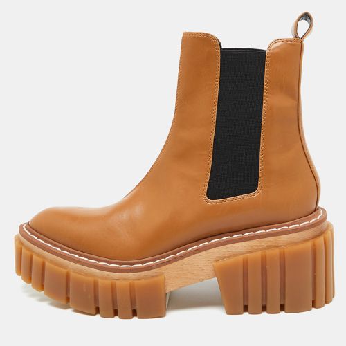 Stella McCartney Tan Faux Leather Emilie Platform Chelsea Boots Size 40 - Stella McCartney - Modalova