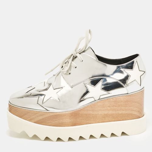 Stella McCartney Silver Faux Leather Elyse Star Platform Sneakers Size 35 - Stella McCartney - Modalova