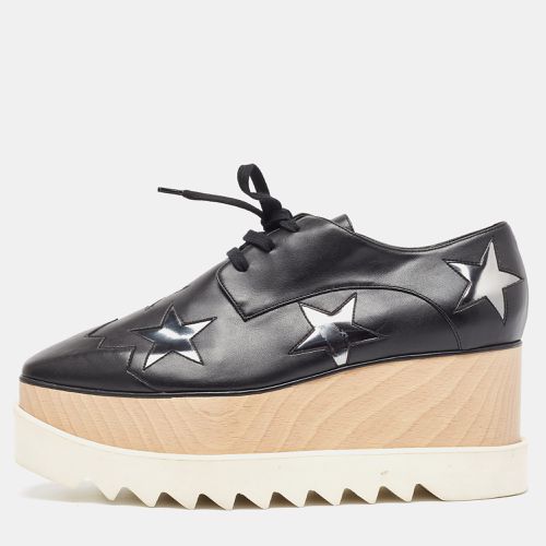 Stella McCartney Black Faux Leather Elyse Star Derby Sneakers Size 40 - Stella McCartney - Modalova