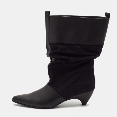 Stella McCartney Black Canvas and Faux Leather Slouchy Ankle booties Size 36 - Stella McCartney - Modalova