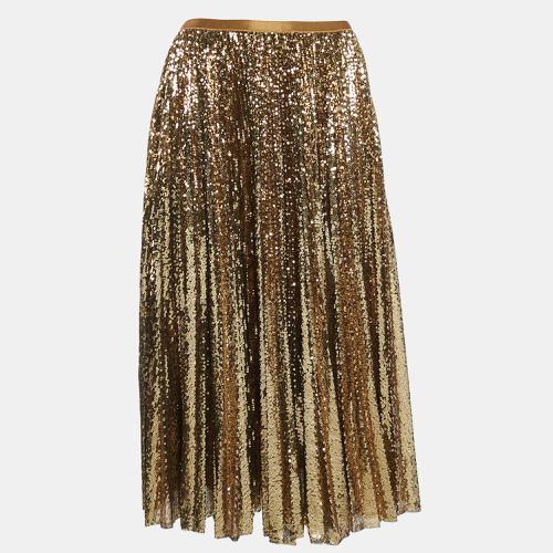 Polo Ralph Lauren Gold Sequin Plisse Midi Skirt S - Polo Ralph Lauren - Modalova