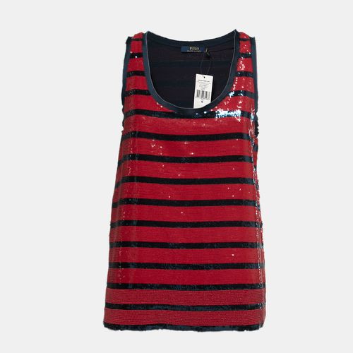 Polo Ralph Lauren Red & Blue Striped Sequined Tank Top M - Polo Ralph Lauren - Modalova