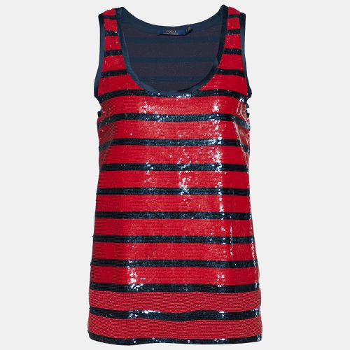 Polo Ralph Lauren Red & Navy Blue Sequined Tank Top S - Polo Ralph Lauren - Modalova