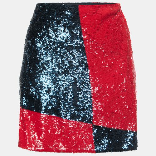 Polo Ralph Lauren Blue/Red Colorblock Sequined Mini Skirt S - Polo Ralph Lauren - Modalova