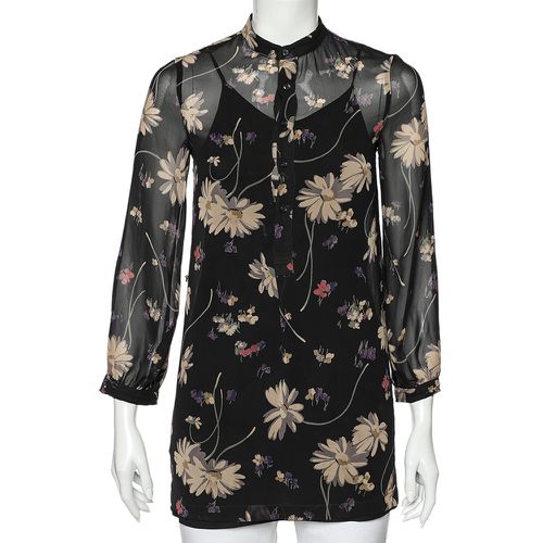 Polo Ralph Lauren Black Floral Printed Chiffon Tunic M - Polo Ralph Lauren - Modalova