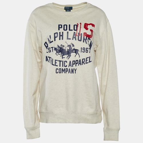 Polo By Ralph Lauren Cream Logo Print Crew Neck Sweatshirt XL - Polo Ralph Lauren - Modalova