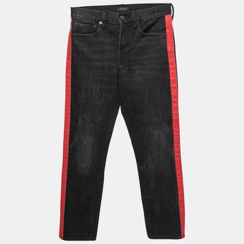 Polo Ralph Lauren Black and Red Side Stripe Denim Jeans S - Polo Ralph Lauren - Modalova