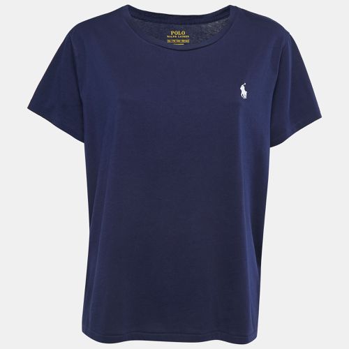 Polo Ralph Lauren Navy Blue Cotton Logo Embroidered Crew Neck T-Shirt XXL - Polo Ralph Lauren - Modalova