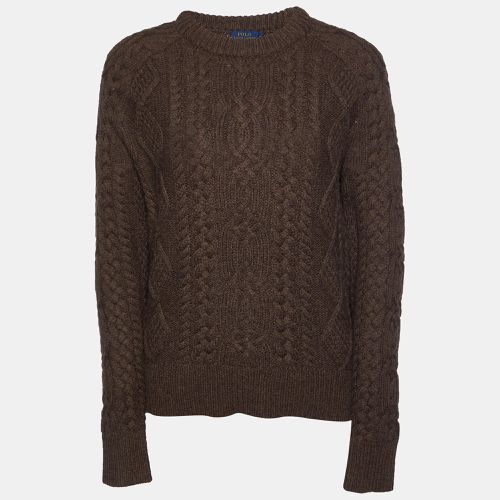 Khaki Merino & Alpaca Cable Knit Sweater S - Polo Ralph Lauren - Modalova